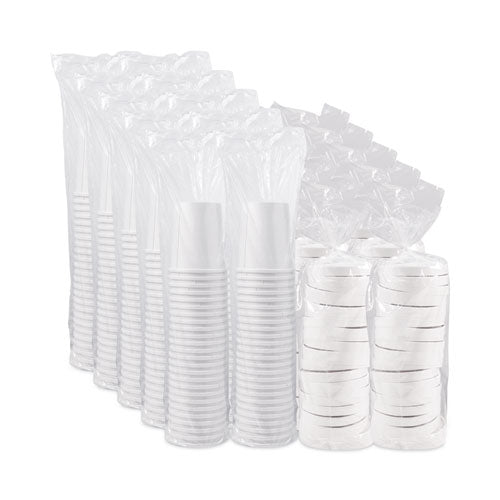 Image of SOLO® KHB32A-2050 Flexstyle Double Poly Food Combo Packs, 32 oz, White, Paper, 25 Cups and 25 Lids/Pack, 10 Packs/Carton