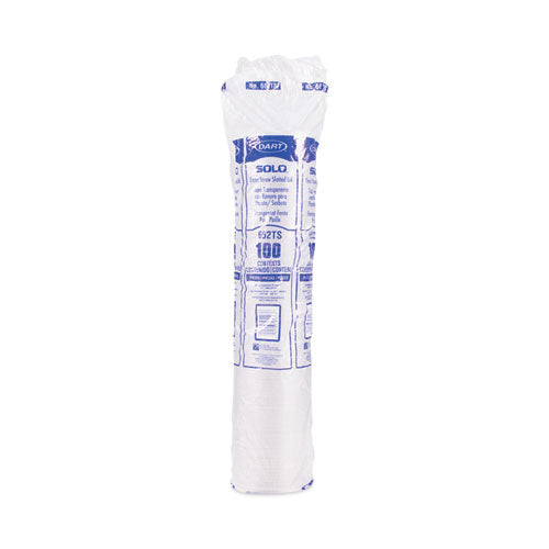 Image of SOLO® 662TS Straw-Slot Cold Cup Lids, Fits 9 oz to 20 oz Cold Cups, Plastic, Clear, 100/Pack