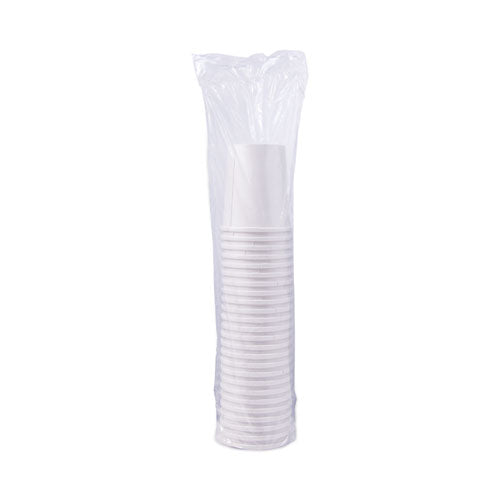 Image of SOLO® H4325-2050 Flexstyle Double Poly Paper Containers, 32 oz, White, Paper, 25/Pack, 20 Packs/Carton