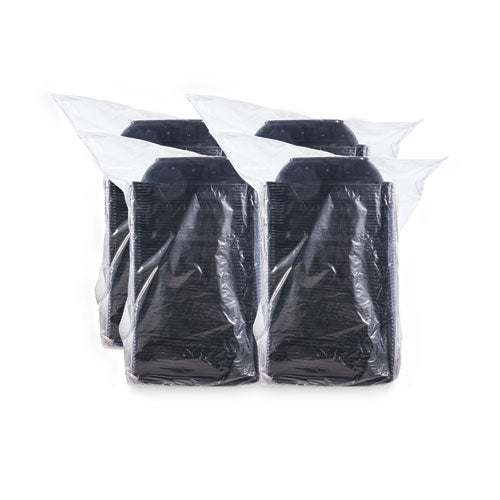 Image of DartÂ® PresentaBowls Pro Black Square Bowls, 32 oz, 8.5 x 8.5 x 2, Plastic, 63/Bag, 4 Bags/Carton