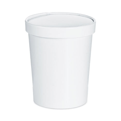 Image of SOLO® KHB32A-2050 Flexstyle Double Poly Food Combo Packs, 32 oz, White, Paper, 25 Cups and 25 Lids/Pack, 10 Packs/Carton