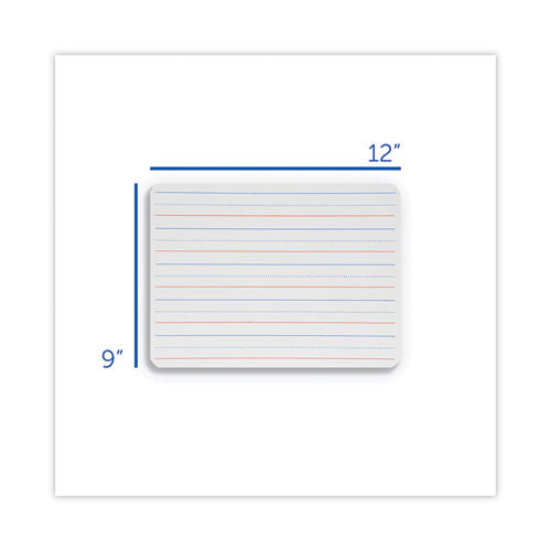 Image of Flipside 10134 Two-Sided Red/Blue Ruled Dry Erase Board, 12" x 9", White Surface, 12/Pack