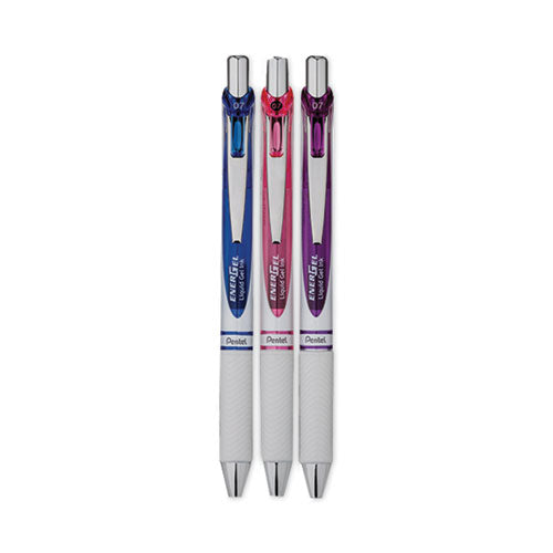Image of Pentel® BL77WBPS3M2 EnerGel Pearl Deluxe RTX Gel Pen, Retractable, Medium 0.7 mm, Assorted Ink and Barrel Colors, 3/Pack