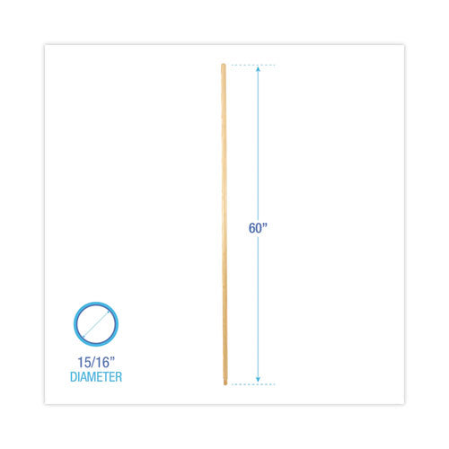 Image of Boardwalk® BWK122 Threaded End Broom Handle, 0.94" dia x 60", Natural