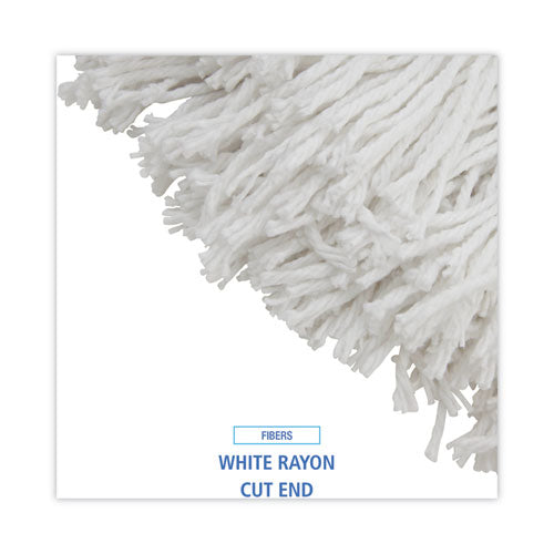 Image of Boardwalk® BWK216RCT Premium Cut-End Wet Mop Heads, Rayon, 16 oz, White, 12/Carton