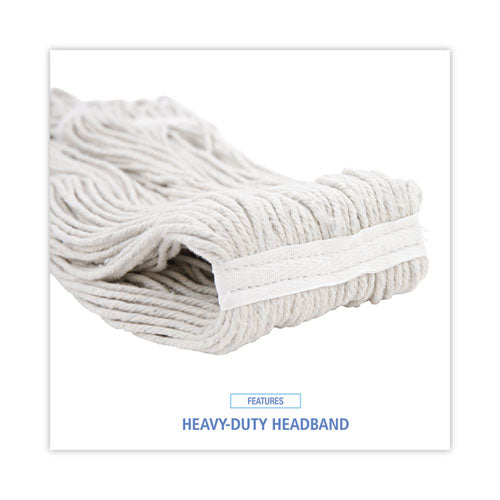 Image of Boardwalk® BWK216RCT Premium Cut-End Wet Mop Heads, Rayon, 16 oz, White, 12/Carton