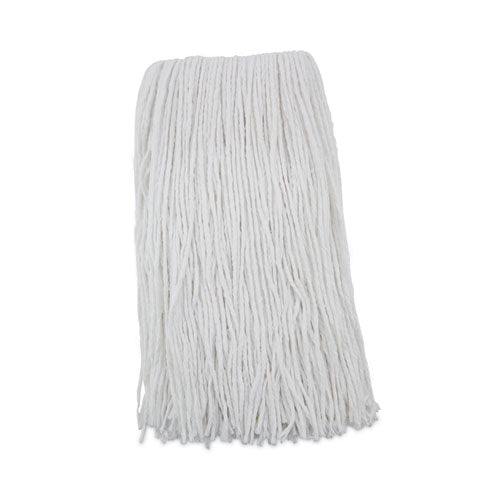 Image of Boardwalk® BWK220RCT Premium Cut-End Wet Mop Heads, Rayon, 20 oz, White, 12/Carton