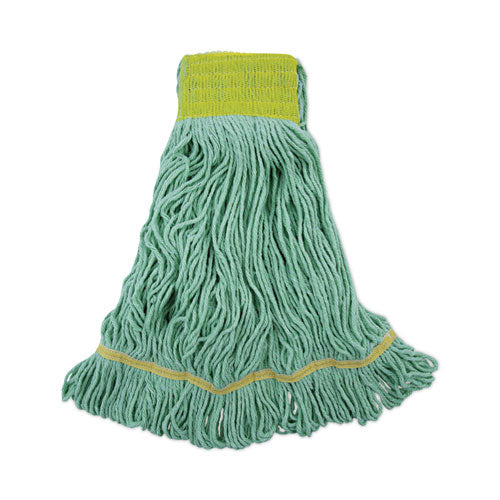 Image of Boardwalk® BWK1200LCT Ecomop Looped-End Mop Head, Recycled Fibers, Large Size, Green, 12/carton