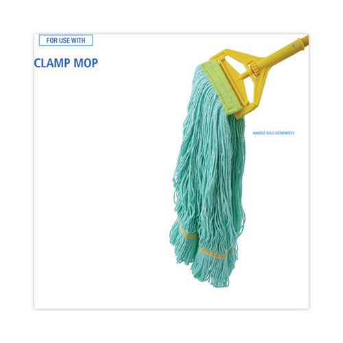 Image of Boardwalk® BWK1200LCT Ecomop Looped-End Mop Head, Recycled Fibers, Large Size, Green, 12/carton