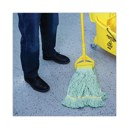 Image of Boardwalk® BWK1200LCT Ecomop Looped-End Mop Head, Recycled Fibers, Large Size, Green, 12/carton