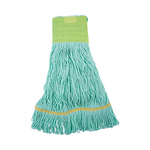 Image of Boardwalk® BWK1200MEA Ecomop Looped-End Mop Head, Recycled Fibers, Medium Size, Green