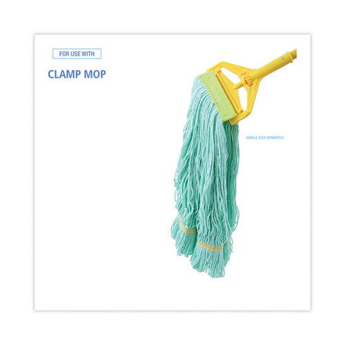 Image of Boardwalk® BWK1200MEA Ecomop Looped-End Mop Head, Recycled Fibers, Medium Size, Green