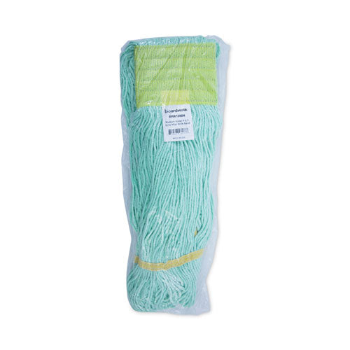 Image of Boardwalk® BWK1200MEA Ecomop Looped-End Mop Head, Recycled Fibers, Medium Size, Green
