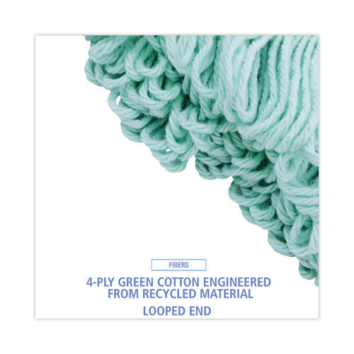 Image of Boardwalk® BWK1200XL Ecomop Looped-End Mop Head, Recycled Fibers, Extra Large Size, Green