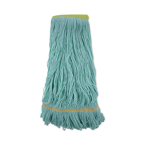 Image of Boardwalk® BWK1200XLCT EcoMop Looped-End Mop Head, Recycled Fibers, Extra Large Size, Green, 12/Carton