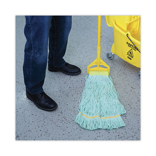 Image of Boardwalk® BWK1200XLCT EcoMop Looped-End Mop Head, Recycled Fibers, Extra Large Size, Green, 12/Carton