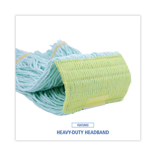 Image of Boardwalk® BWK1200XLCT EcoMop Looped-End Mop Head, Recycled Fibers, Extra Large Size, Green, 12/Carton