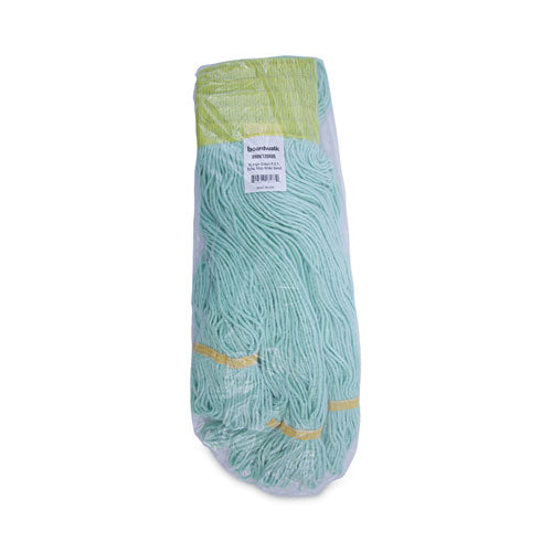 Image of Boardwalk® BWK1200XLCT EcoMop Looped-End Mop Head, Recycled Fibers, Extra Large Size, Green, 12/Carton
