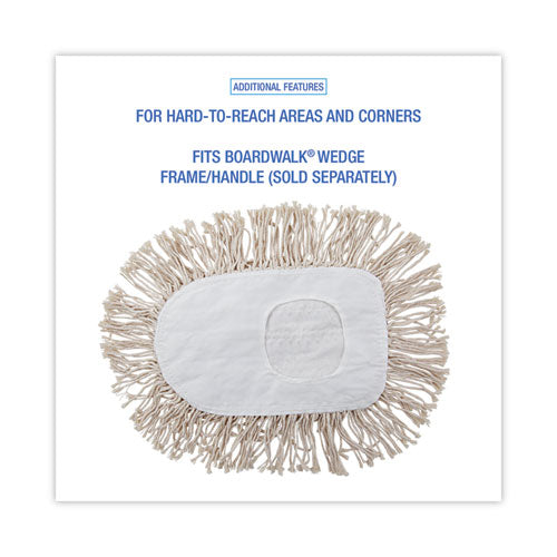 Image of Boardwalk® BWK1491 Wedge Dust Mop Head, Cotton, 17.5 x 13.5, White
