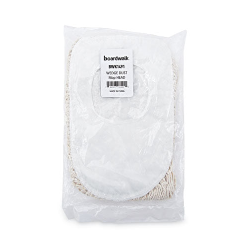 Image of Boardwalk® BWK1491 Wedge Dust Mop Head, Cotton, 17.5 x 13.5, White