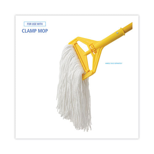 Image of Boardwalk® BWK2016R Mop Head, Value Standard Head, Rayon Fiber, Cut-End, #16, White, 12/Carton