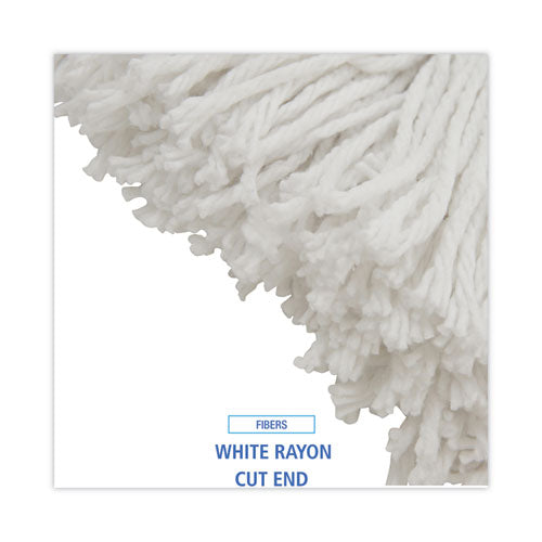Image of Boardwalk® BWK2016R Mop Head, Value Standard Head, Rayon Fiber, Cut-End, #16, White, 12/Carton