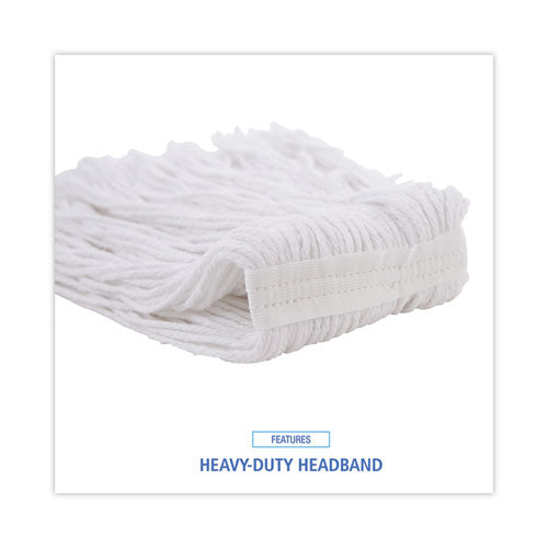 Image of Boardwalk® BWK2016R Mop Head, Value Standard Head, Rayon Fiber, Cut-End, #16, White, 12/Carton