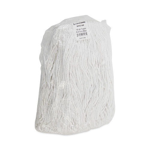 Image of Boardwalk® BWK2016R Mop Head, Value Standard Head, Rayon Fiber, Cut-End, #16, White, 12/Carton
