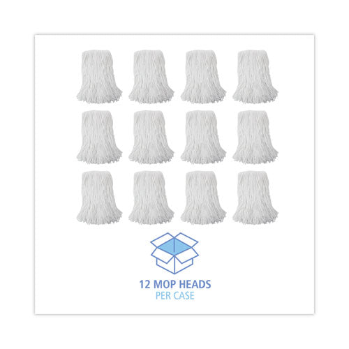 Image of Boardwalk® BWK2016R Mop Head, Value Standard Head, Rayon Fiber, Cut-End, #16, White, 12/Carton