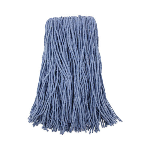 Image of Boardwalk® BWK2024B Mop Head, Standard Head, Cotton/synthetic Fiber, Cut-End, #24, Blue, 12/carton