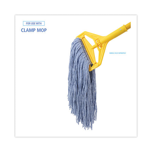 Image of Boardwalk® BWK2024B Mop Head, Standard Head, Cotton/synthetic Fiber, Cut-End, #24, Blue, 12/carton