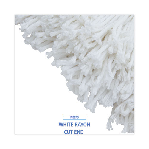 Image of Boardwalk® BWK2032RCT Cut-End Wet Mop Head, Rayon, #32, White, 12/Carton