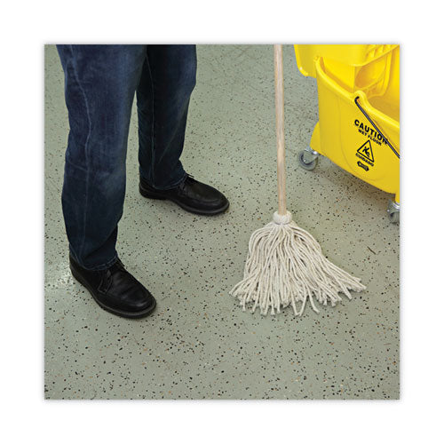 Image of Boardwalk® BWK112C Handle/Deck Mops, #12 White Cotton Head, 48" Natural Wood Handle, 6/Pack