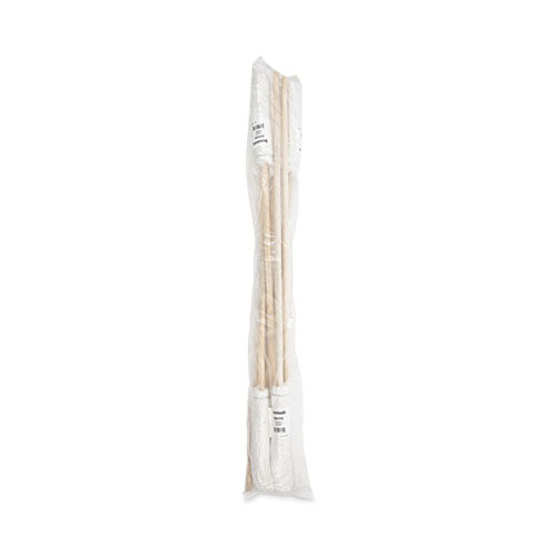 Image of Boardwalk® BWK112R Handle/Deck Mops, #12 White Rayon Head, 48" Natural Wood Handle, 6/Pack