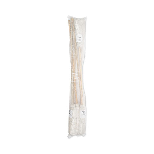 Image of Boardwalk® BWK116C Handle/Deck Mops, #16 White Cotton Head, 48" Natural Wood Handle