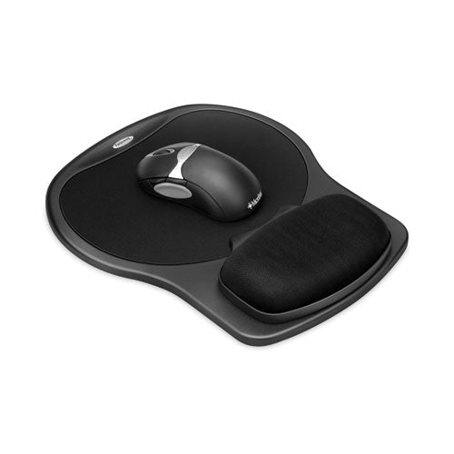 Image of Fellowes® 93730 Easy Glide Gel Mouse Pad with Wrist Rest, 10 x 12, Black