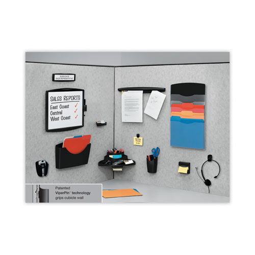 Image of Fellowes® 75906 Plastic Partition Additions Nameplate, 9 x 0.75 x 2.5, Dark Graphite Frame