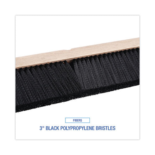Image of Boardwalk® BWK20636 Floor Brush Head, 3" Black Polypropylene Bristles, 36" Brush