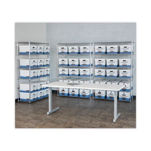 Image of Bankers Box® 784 Hang'n'stor Medium-Duty Storage Boxes, Letter Files, 12.63" X 15.63" X 10", White/blue, 4/carton