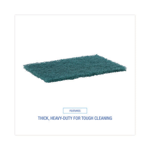 Image of Boardwalk® 86LGI Heavy-Duty Scouring Pad, 6 x 9, Green, 15/Carton