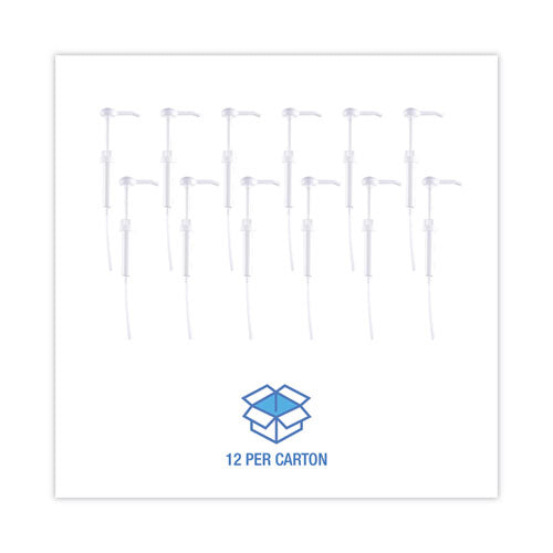 Image of Boardwalk® 516160 Siphon Pump for 1 gal Bottles, 1 oz Output, 12" Tube, Plastic, White, 12/Carton