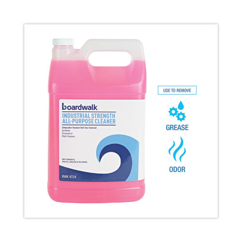 Image of Boardwalk® 570600-41ES01 Industrial Strength All-Purpose Cleaner, Lemon Scent, 1 gal Bottle, 4/Carton