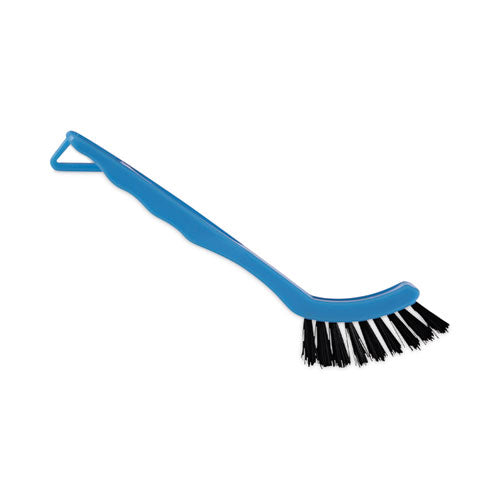 Image of Boardwalk® BWK9008 Grout Brush, Black Nylon Bristles, 8.13" Blue Plastic Handle