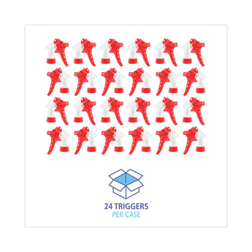 Image of Boardwalk® 511264 General Purpose Trigger Sprayer, 8" Tube, Fits 16 oz to 24 oz Bottles, Red/White, 24/Carton