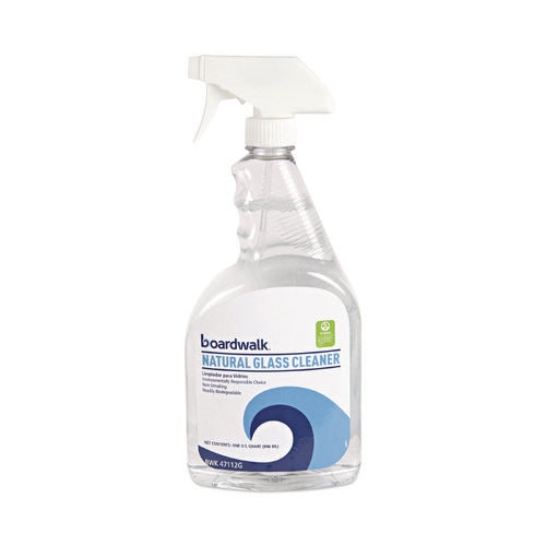 Image of Boardwalk® 953100-12ESSN Natural Glass Cleaner, Unscented, 32 oz Trigger Spray Bottle, 12/Carton