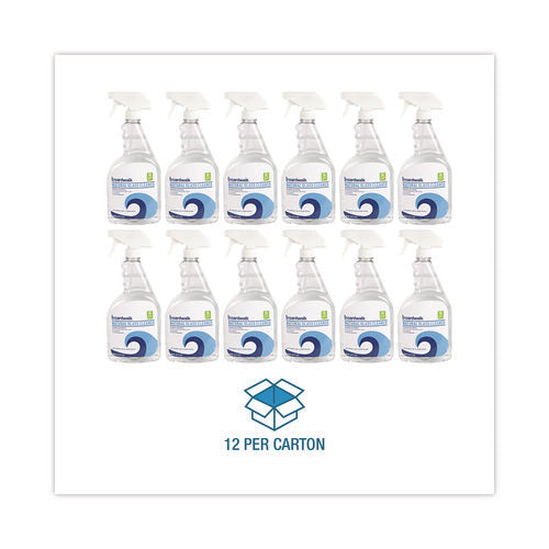Image of Boardwalk® 953100-12ESSN Natural Glass Cleaner, Unscented, 32 oz Trigger Spray Bottle, 12/Carton
