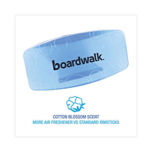 Image of Boardwalk® EBCP012I072M06AAS8000 Toilet Bowl Clip, Cotton Blossom Scent, Blue, 12/Box