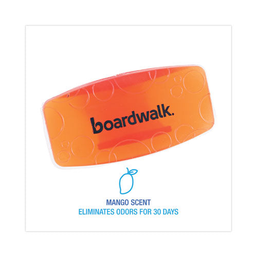 Image of Boardwalk® EBCP012I072M04AAS8000 Toilet Bowl Clip, Mango Scent, Orange, 12/Box