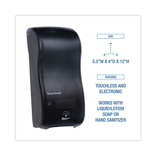 Image of Boardwalk® SH900SBBW Bulk Fill Soap Dispenser, 900 Ml, 5.5 X 4 X 12, Black