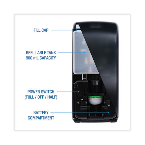 Image of Boardwalk® SH900SBBW Bulk Fill Soap Dispenser, 900 Ml, 5.5 X 4 X 12, Black